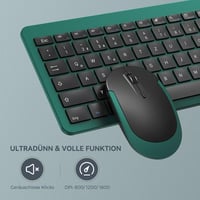seenda Vezeték Nélküli Billentyűzet-Egér Szett, Újratölthető, Ultravékony, Ergonomikus, Szilikon Porvédővel, PC/Laptop/Smart TV, Német QWERT 4