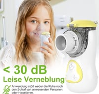 FEELLIFE Hordozható Inhalátor Gyerekeknek és Felnőtteknek - Csendes, Állítható Porlasztású, Sárga 3