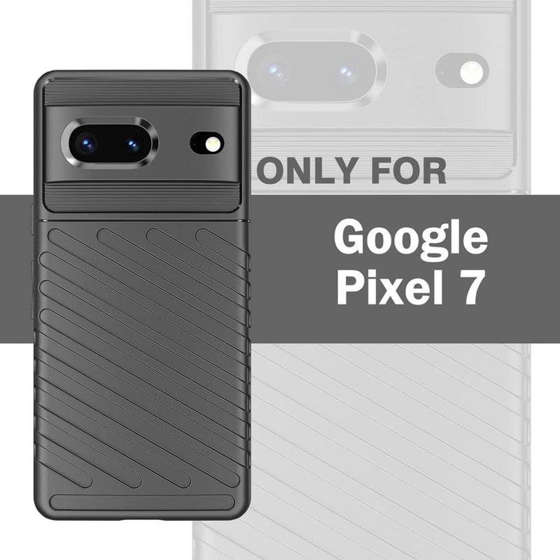 Google Pixel 7 Rácsmintás Vékony Fekete Védőtok - Ütésálló TPU