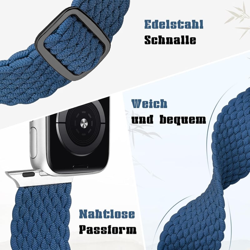 Apple Watch fonott nylon szíj, 38-49mm, 2db, férfi-női, Series 1-9, SE, Ultra kompatibilis