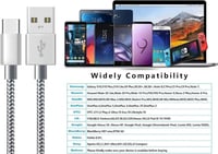 Xinfene 3 méteres USB-C gyorstöltő kábel 2db, Samsung Galaxy és más telefonokhoz 5