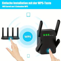 Mueuton WiFi Jelismétlő és Jelerősítő 4 Antennával, 2 LAN Porttal, 2.4GHz Vezeték Nélküli Hálózati Erősítő, AP Mód, Kompatibilis Minden WLAN 4