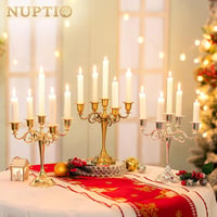 Nuptio Ezüst Gyertyatartó 5-Ágú 27 cm Magas Vintage Kandeláber Esküvői Asztaldísz Születésnapi Parti Karácsonyi Dekoráció Fém Gyertyákhoz 2