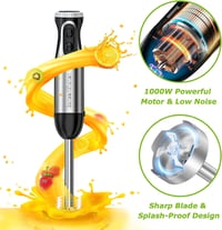 Bonsenkitchen 1000W-os Turbomixer Szett Aprítóval és Habverővel - Fekete 7
