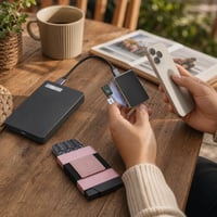 Fotómentő merevlemezcsomag: USB külső merevlemez + 5 az 1-ben kártyaolvasó/SSD-ház + RFID kártyatartó 1
