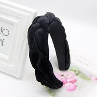 DRESHOW Bársony Fonott Hajpánt Nőknek - Elegáns Vintage Stílusú Fekete Fejdísz Sporthoz, Sminkhez, Hétköznapokra és Különleges Alkalmakra 2