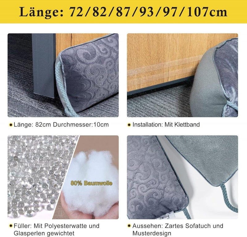 Öntapadós ajtószigetelő 87 cm - Huzatgátló ajtókra, ablakokra (Újracsomagolt)