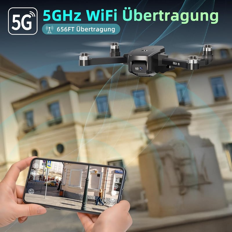 Toladrone 4K Kamerás Drón - Kefementes Motor, 5G WiFi, 40 km/h Sebesség, 30 Perc Repülési Idő, Felnőtteknek és Kezdőknek, Fekete