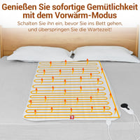 Comfytemp Elektromos Ágymelegítő 80x165 cm - 12 Hőfokozat, Két Zónás, Automata Kikapcsolás, Mosható Matracvédő Párna, Flanell Anyag 8