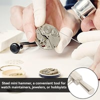 HERCHR Acél Ékszerkészítő Kalapács 150x62,8mm - Ergonomikus Fémformázó Szerszám Órásoknak, Ékszerészeknek, DIY Kézműveseknek, Ezüst Színű, 3 5