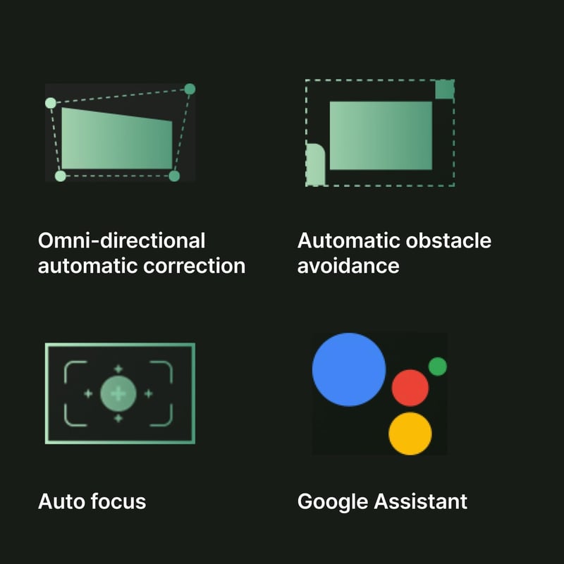 Formovie Page One Mini Okos Projektor Google TV-vel és Netflix Licenccel - Full HD 1080P, WiFi 6, Bluetooth 5.3, Autofókusz, HDR10, Kültéri 