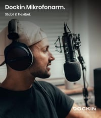 DOCKIN MA100 Mikrofon Kar - 84 cm Állítható Acél Mikrofonállvány Kábelelvezetéssel, Røde/Razer Kompatibilis, Asztali Rögzítővel, Podcast/Str 2