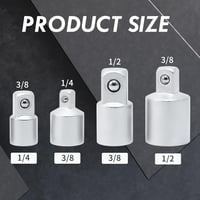 CCLIFE 4 részes dugókulcs adapter készlet - 1/2", 3/8", 1/4" méretű racsnikhoz - króm-vanádium acél - autószereléshez, barkácsoláshoz 3