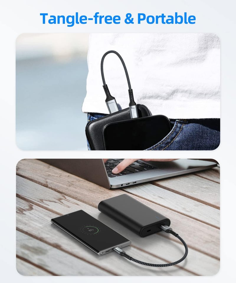 SUNGUY USB 3.0 - USB C Gyorstöltő Kábel 30cm, 5Gbps Adatátvitel, Univerzális