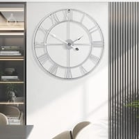 Mee 2ou Nagy Falióra 60 cm - Modern Római Számlapos Csendes Óraszerkezet - Vintage Stílusú Fém Falióra Nappaliba, Hálószobába, Konyhába 2
