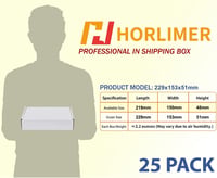 HORLIMER 25 db Fehér Postai Kartondoboz Fedéllel 229x153x51mm - Csomagküldéshez, Ajándékozáshoz 2