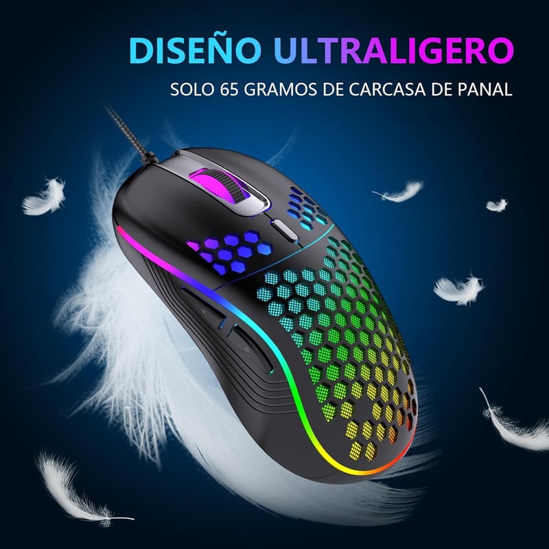 RedThunder K62 Mechanikus Gamer Billentyűzet és Egér Szett, 60% Kompakt RGB Háttérvilágítás, 7200 DPI Precíziós Egér, 62 Anti-Ghosting Gomb,