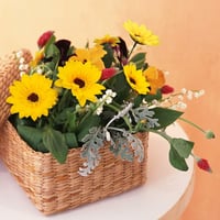 N&T NIETING Selyem Napraforgó Művirág Csomag - 20 db Élethű Sárga Virág Esküvői Dekorációhoz, Asztaldíszhez, Lakásdekorációhoz, Őszi Díszíté 2
