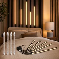 Balík Večerná pohoda: 4x stmievateľná žiarovka R7s + 6x LED pásik + stolná lampa s textilným tienidlom 1