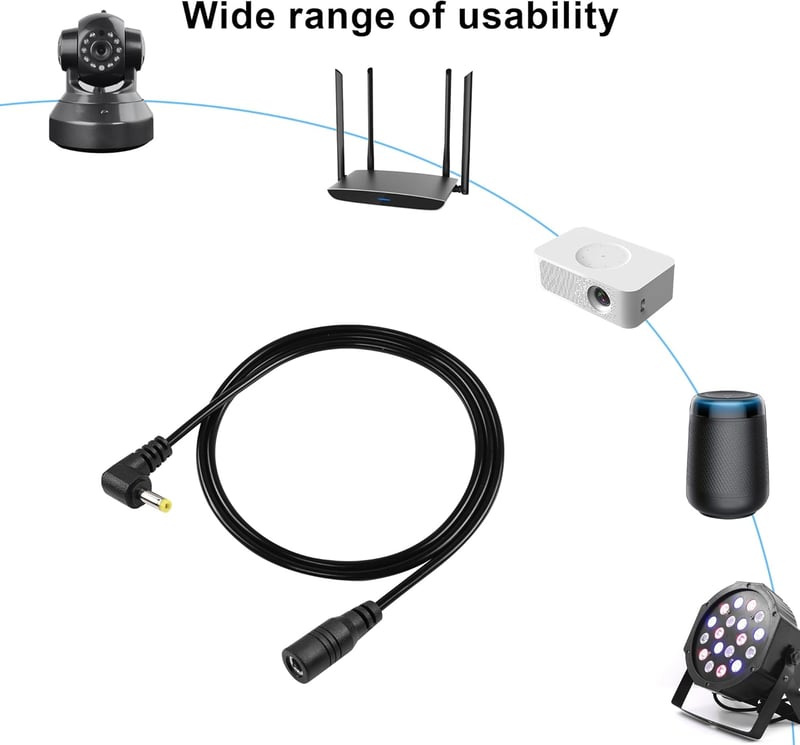 GINTOOYUN DC4017 Tápkábel Hosszabbító 1,5m - 90 Fokos DC 4.0x1.7mm Csatlakozó PSP, Kamera, Elektromos Fogkefe Készülékekhez