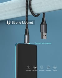 NetDot LED-es USB-A USB-M kábel, 1m, 3db-os csomag - Felújított 5