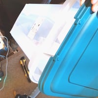 Vzduchotesný zásobník na krmivo pre psov Iris Ohyama ATS-L s kolieskami, 40 l/15 kg, kačacia modrá, plast bez BPA — veko sa nedoviera (stav: pozri 2. obrázok) 2