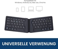 Perixx PERIBOARD-805 Ergo Bluetooth 5.1 Összehajtható Ergonomikus Billentyűzet, Ultravékony Hordozható, Sötétszürke, Német QWERTZ Kiosztás 2