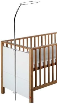 Schardt 093010000 Mennyei Baldachin Rúd 3-részes Krómbevonatú Fehér Lakkozott Kiságyhoz 150 cm 1