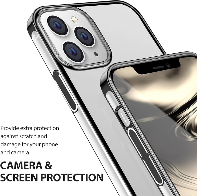 iPhone 13 Pro Max vékony átlátszó tok fekete kerettel - AICase