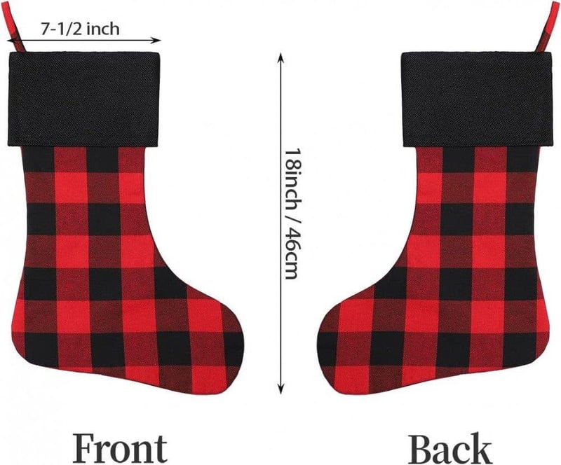 Cootato Óriás Buffalo Kockás Karácsonyi Zokni Szett, 6 db, 46 cm