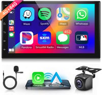 Rimoody 7" 2 DIN Autórádió Android 13 - 4G+64GB Vezeték Nélküli Carplay, GPS Navigáció, WiFi, Érintőképernyő, Bluetooth, Tükrözés, FM/RDS, 3 1