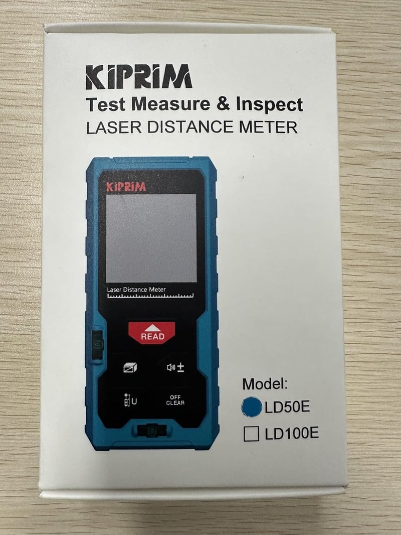 Kiprim LD50E Lézeres Távolságmérő 50m - Nagy Pontosságú, LCD Kijelzős, Vízszintezős