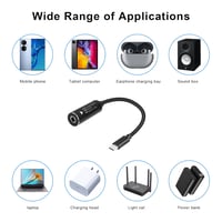 GINTOOYUN 65W PD Töltőkábel DC 4.0x1.7mm - USB-C Átalakító Laptopokhoz, Telefonokhoz, Tabletekhez, 18cm Fekete Univerzális Adapter 7