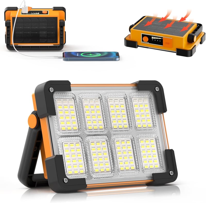 DANCINGBOAR 30W LED Munkalámpa - Hordozható Akkumulátoros Reflektor 4 Üzemmóddal, 5400 mAh Powerbank, USB Tölthető, Kempinghez, Műhelyhez, G