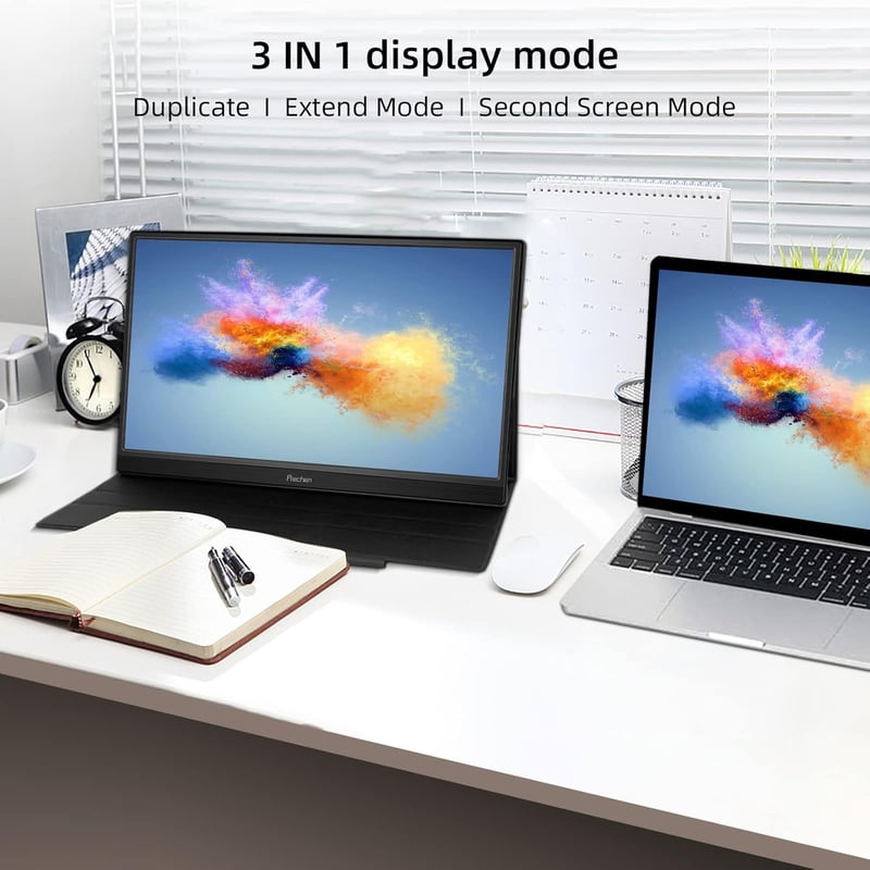 WIMAXIT 15,6" FHD Érintőképernyős Hordozható Monitor USB-C/HDMI Csatlakozással, Beépített Hangszórókkal
