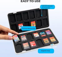 Nintendo Switch Játékkártya Tok - 24 Férőhelyes, Rázásálló, Hordozható Tároló (Újracsomagolt) 7