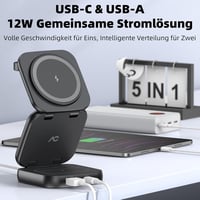 AC ISLAND 5 az 1-ben Összecsukható Vezeték Nélküli Töltőállomás iPhone 15/14/13/12, Apple Watch és AirPods Pro/3/2 Készülékekhez, MagSafe Ko 3