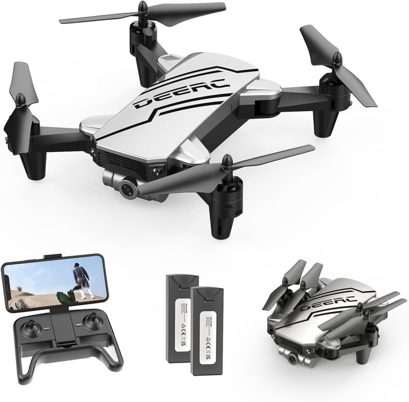 DEERC D20 Mini Drón 720P HD Kamerával, Összecsukható, Hangvezérelt, Gyerekeknek és Felnőtteknek