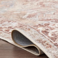TOPICK Vintage Téglavörös Csúszásmentes Futószőnyeg 60x300cm - Retro Elegáns Összehajtható Szőnyeg Konyhába, Nappaliba 5
