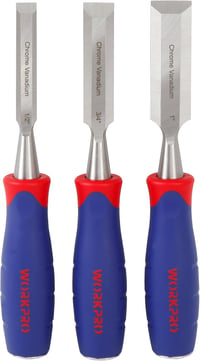WORKPRO Fa Véső Készlet - Króm-Vanádium Acél, 12mm, 19mm, 25mm Méretben, Ergonomikus Markolattal, Famunkákhoz 1