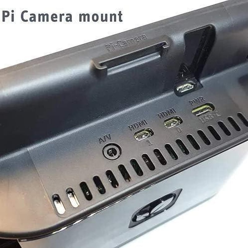 Raspberry Pi 4 Fekete Hűtőházas Ház 7" Érintőképernyővel