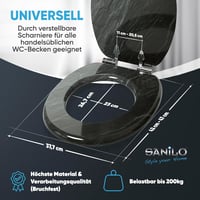 Sanilo Gránit WC Ülőke Ovális Fából - Puha Záródású Mechanizmus, Tartós Zsanérok, Rusztikus Stílus, Egyszerű Szerelés, 2 kg 4