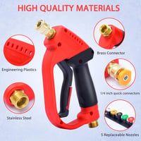 HENYEER Nagynyomású Mosópisztoly 5 Cserélhető Fúvókával - M22-14mm Csatlakozás, 5000 PSI, Autómosáshoz, Kerthez 2