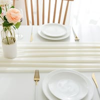 Elegáns Bézs Asztalfutó Esküvőre és Ünnepekre - 300x75 cm 7