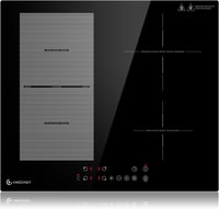 AMZCHEF 60 cm-es Indukciós Főzőlap Flex Zónákkal - 4 Zónás, 7200W, 9 Teljesítményszint, Boost Funkció, Időzítő, Gyerekzár, Túlmelegedés Elle 1