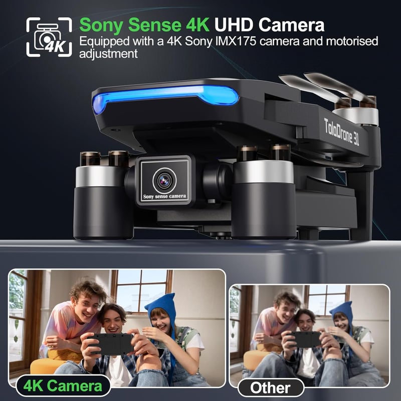 Toladrone TD31GPS GPS Drón 4K Kamerával - 5G FPV Átvitel, Kefementes Motor, Automatikus Visszatérés Funkció, Kezdőknek és Haladóknak