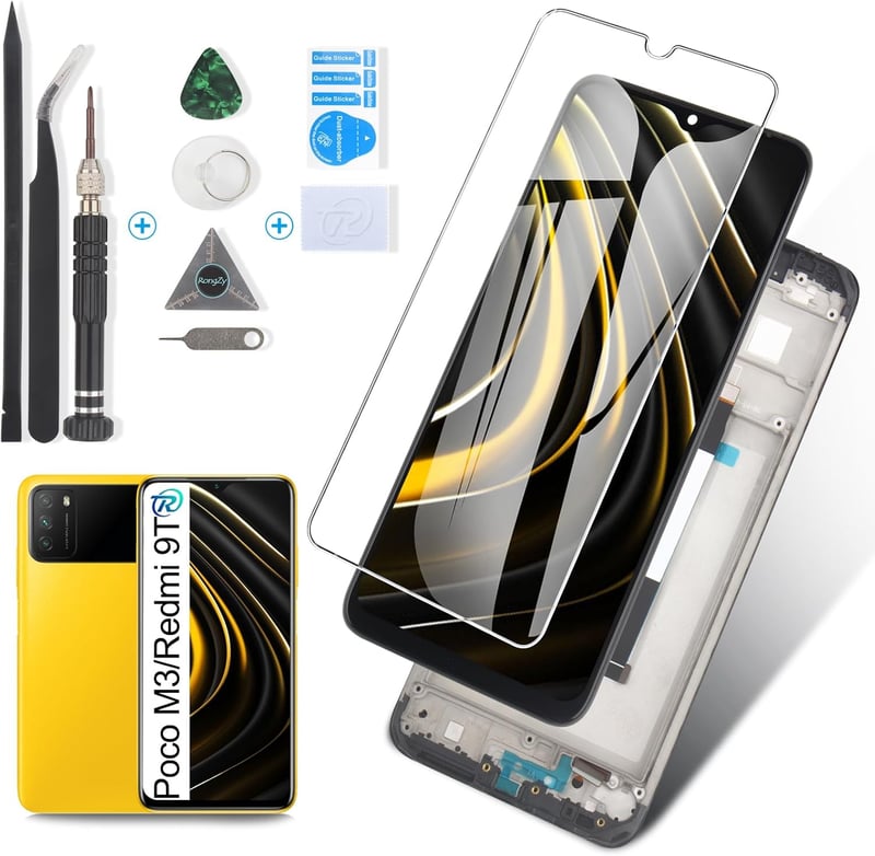 RongZy LCD Kijelző Csere Xiaomi Poco M3/Redmi 9T Telefonokhoz - Érintőképernyős Digitalizáló Fekete Kerettel, Szerelési Eszközökkel

AI: Ron