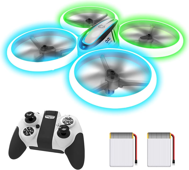 AVIALOGIC Q9s Gyerek RC Helikopter Drón Kék-Zöld Fényekkel, 360° Forgással, Magasságtartással és Headless Móddal - Tökéletes Ajándék Fiúknak