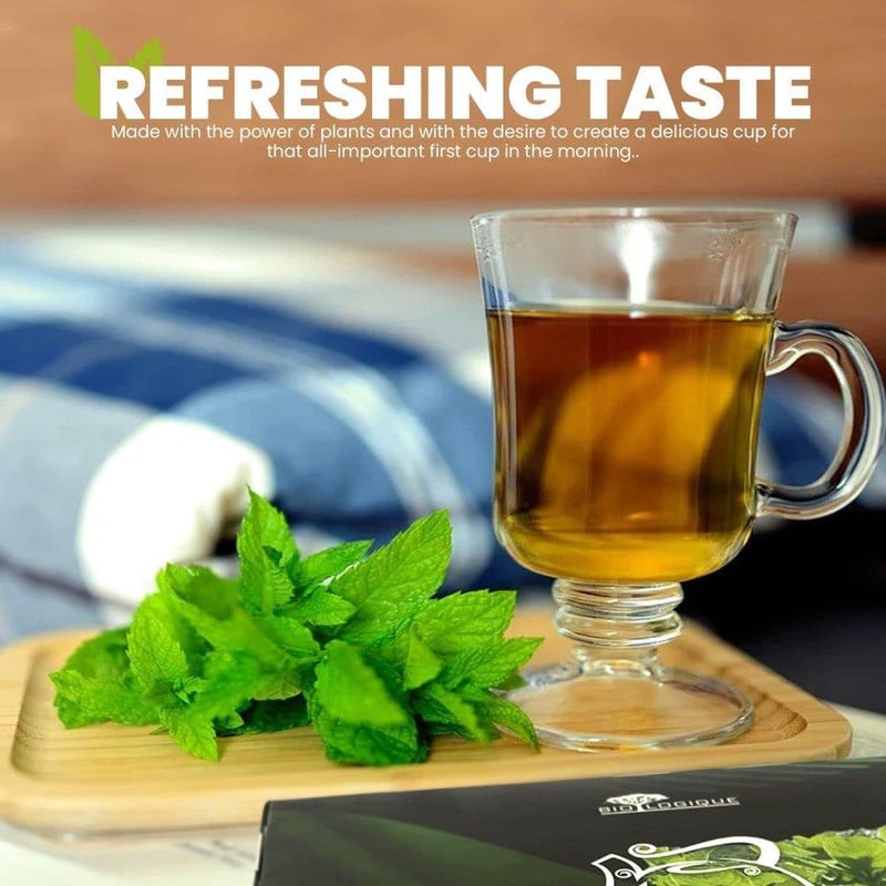 BIOLOGIQUE Prémium Méregtelenítő Mentatea - 40db Koffeinmentes, Antioxidáns Teafilter