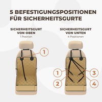 Prémium vízálló kutyaülés autóba, megerősített falakkal - Beige 7